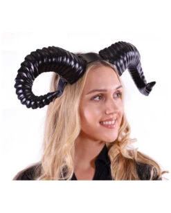Schwarze Widder Cosplay Hörner -Halloween/Cosplay schwarze aries cosplay hoerner black aries cosplay horns kostuemzubehoer 50484 03
