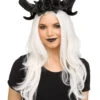Schwarze Dämonen Hörner Mit Rosen -Halloween/Cosplay schwarze daemonen hoerner mit rosen blck demon horns with roses 37539 01