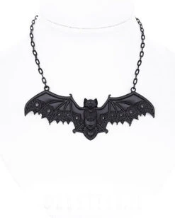 Schwarze Gothic Fledermaus Halskette -Halloween/Cosplay schwarze fledermaus gothic fledermaus halskette black gothic bat necklace 53775 03