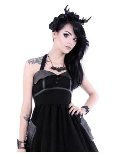 Schwarze Gothic Fledermaus Halskette -Halloween/Cosplay schwarze fledermaus gothic fledermaus halskette black gothic bat necklace 53775 04