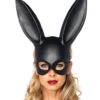 Bad Bunny Halbmaske -Halloween/Cosplay schwarze hasenohren augenmaske fetisch maske black bunny ears fetish mask 27975
