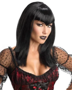 Blutsauger Glitter Perücke Schwarz