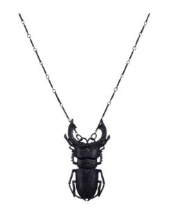 Schwarzer Hirschhornkäfer Gothic Halskette -Halloween/Cosplay schwarzer lucanus cervus kaefer gothic haskette black lucanus cervus beetle gothic necklace 53774 03