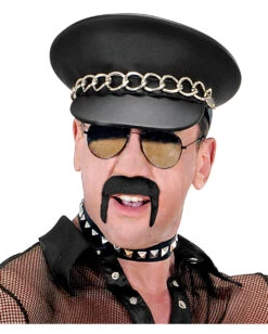 Macker Bart Economy Schwarz -Halloween/Cosplay schwarzer schnurrbart macker gangster schnauzbart hippie bart schwarzer bart aus kunsthaar 17379 003