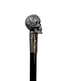 Spazierstock Mit Totenkopf Knauf Im Roboter Design -Halloween/Cosplay spazierstock mit cyborg totenschaedel als knauf cyborg skull walking stick halloween gehstock kostuem accessoire 39875