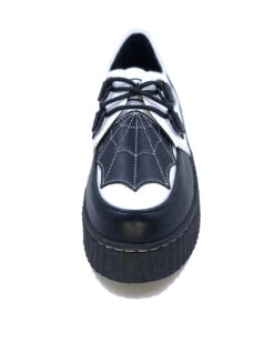 Schwarz-Weiße Spiderweb Creepers Schuhe -Halloween/Cosplay spiderweb black and white schuhe halloween schuhe gothic schuhe halloween accessoire gothic accessoire gothic styled 52813 2
