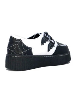 Schwarz-Weiße Spiderweb Creepers Schuhe -Halloween/Cosplay spiderweb black and white schuhe halloween schuhe gothic schuhe halloween accessoire gothic accessoire gothic styled 52813 3