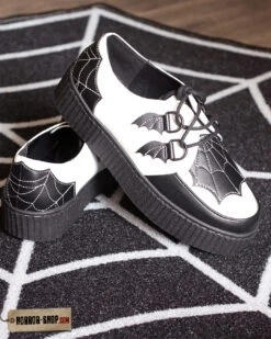 Schwarz-Weiße Spiderweb Creepers Schuhe -Halloween/Cosplay spiderweb2 1