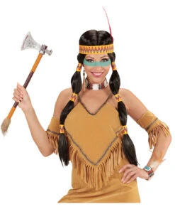 Squaw Indianerperücke 5 Squaw Indianerperücke -Halloween/Cosplay squaw peruecke indianer zopfperuecke fuer fasching indian wig 27153 2
