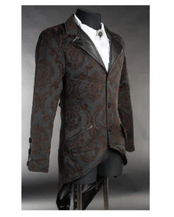 Steampunk Brokat Frack Mit Schwalbenschwanz -Halloween/Cosplay steampunk brokat jacket mit schwalbenschwanz steampunk brocade tailcoat 39123 03