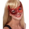 Teufelsmaske Rot -Halloween/Cosplay teufel augenmaske mit pailetten faschingsmaske satansmaske devil mask with sequin 8801352 01