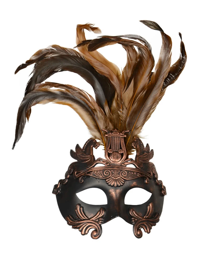 Altertümliche Augenmaske Mit Federn Bronze 3 Altertümliche Augenmaske Mit Federn Bronze