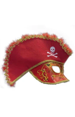 Venezianische Piraten Maske Rot