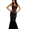 Bodenlanger Bahnenrock Schwarz -Halloween/Cosplay viktorianisches bleistift kleid edler gothic rock schwarzer burleska rock mit spitze 660505