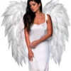 Weiße Federlose Flügel 90cm -Halloween/Cosplay weisse engelsfluegel angel wings white kostuemzubehoer engel weihnachtsengel fluegel 54398